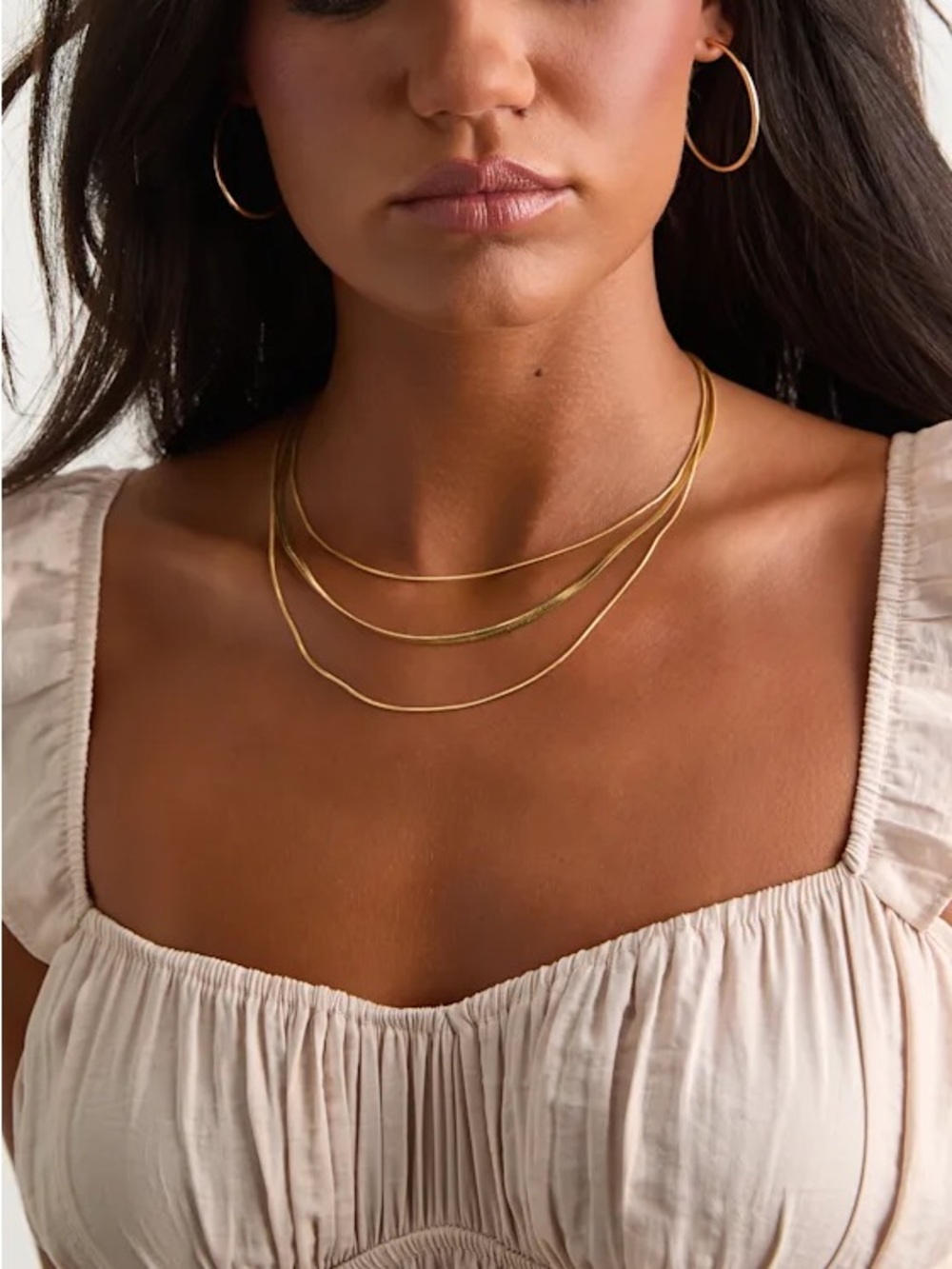 LULUS Katiya 14KT Gold Chain Layered Necklace Gold 8940